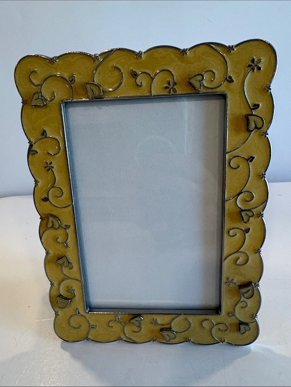 Yellow Scrolled Decorative Picture Frame - Classic Accent